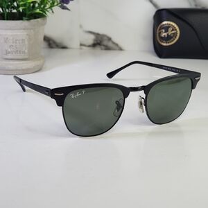 Ray-Ban Sunglasses. Polarized Clubmaster BLACK METAL. RB3716 51mm.